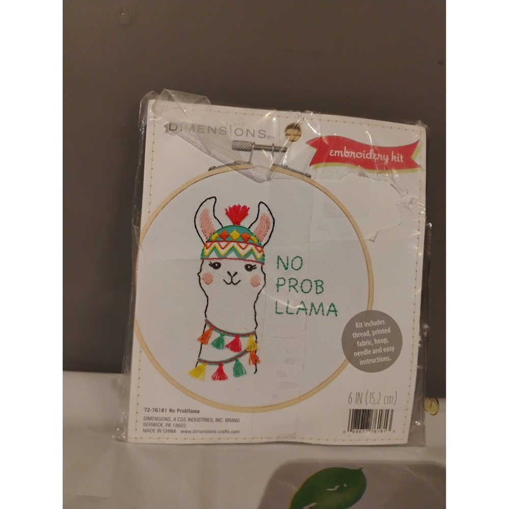 Dimensions No Probllama Embroidery Kit 72-76181 Llama 6 Inch Hoop DIY Art